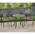 International Caravan Mandalay Iron Bistro Set, Bronze - Set of 3 3473-HD-BZ